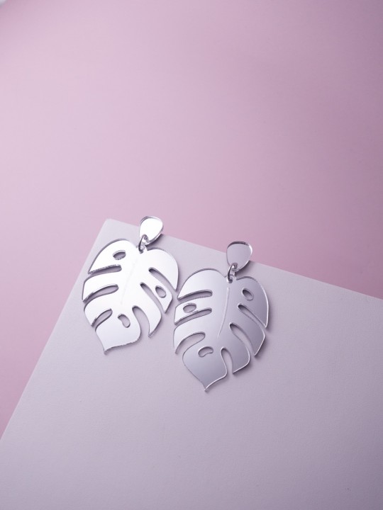 Серьги Minimalism Монстеры