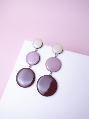 Серьги Wood growing circles