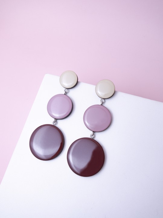 Серьги Wood growing circles