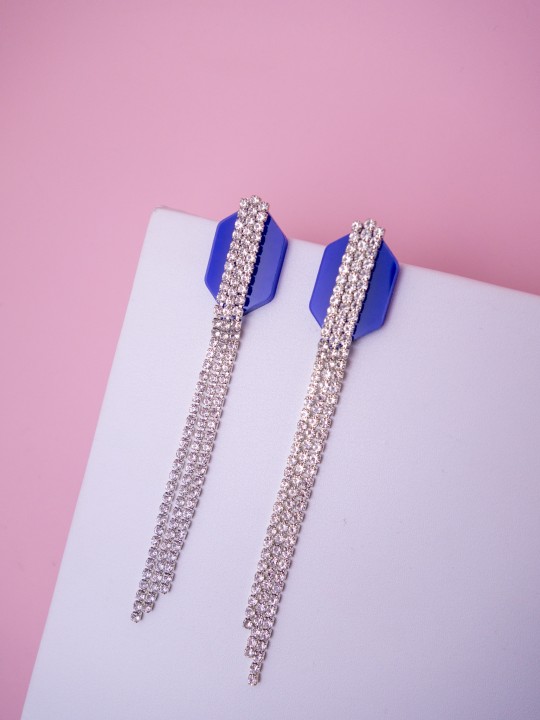 Серьги Crystal Шестигранники mini