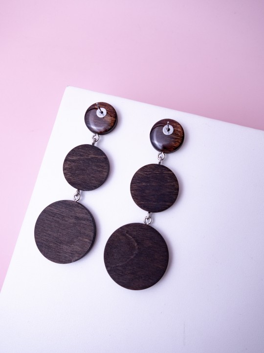 Серьги Wood growing circles-1