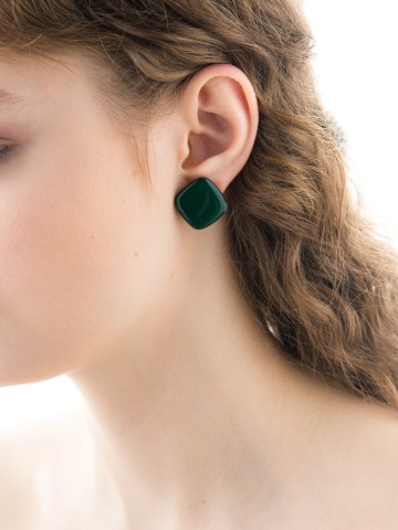 Серьги Wood lozenges mini